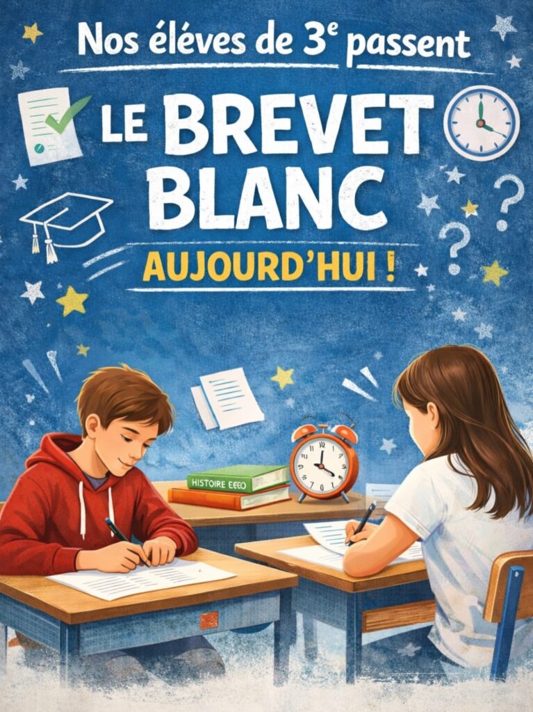 📚 Brevet blanc en cours pour nos classes de 3e